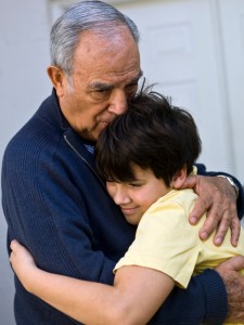 boy and grandfather