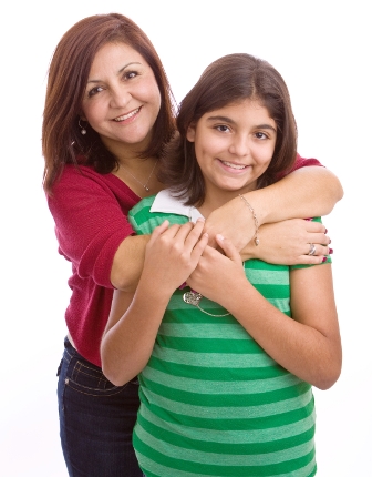 girl with mom