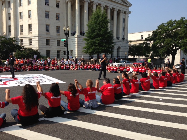 100 women advocates risked arrest to show their support for immigration reform.
