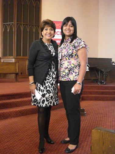 Carla Mena (r) with NCLR President and CEO, Janet Murguía
