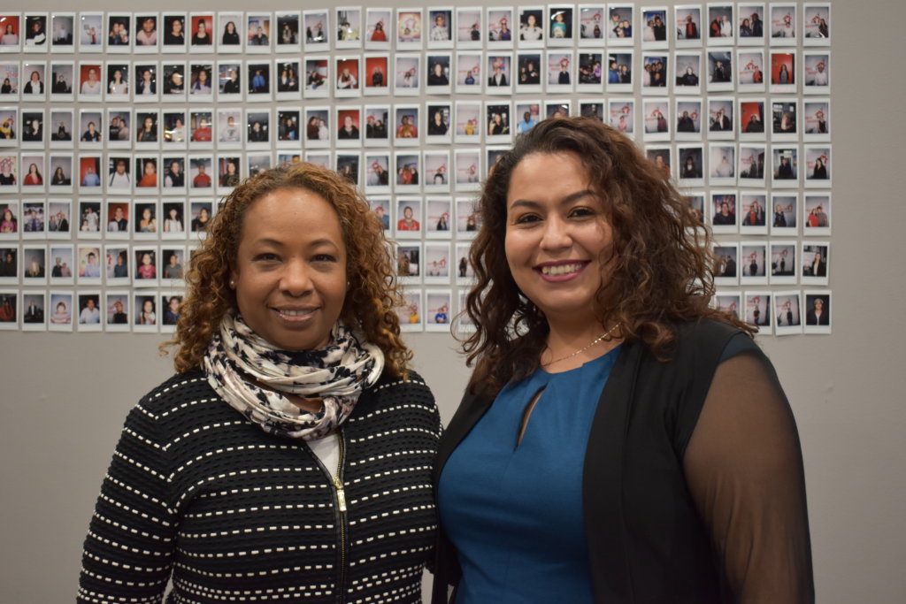 Nereyda and Carmen Landecho, who coordinates Women Forward Chicago.