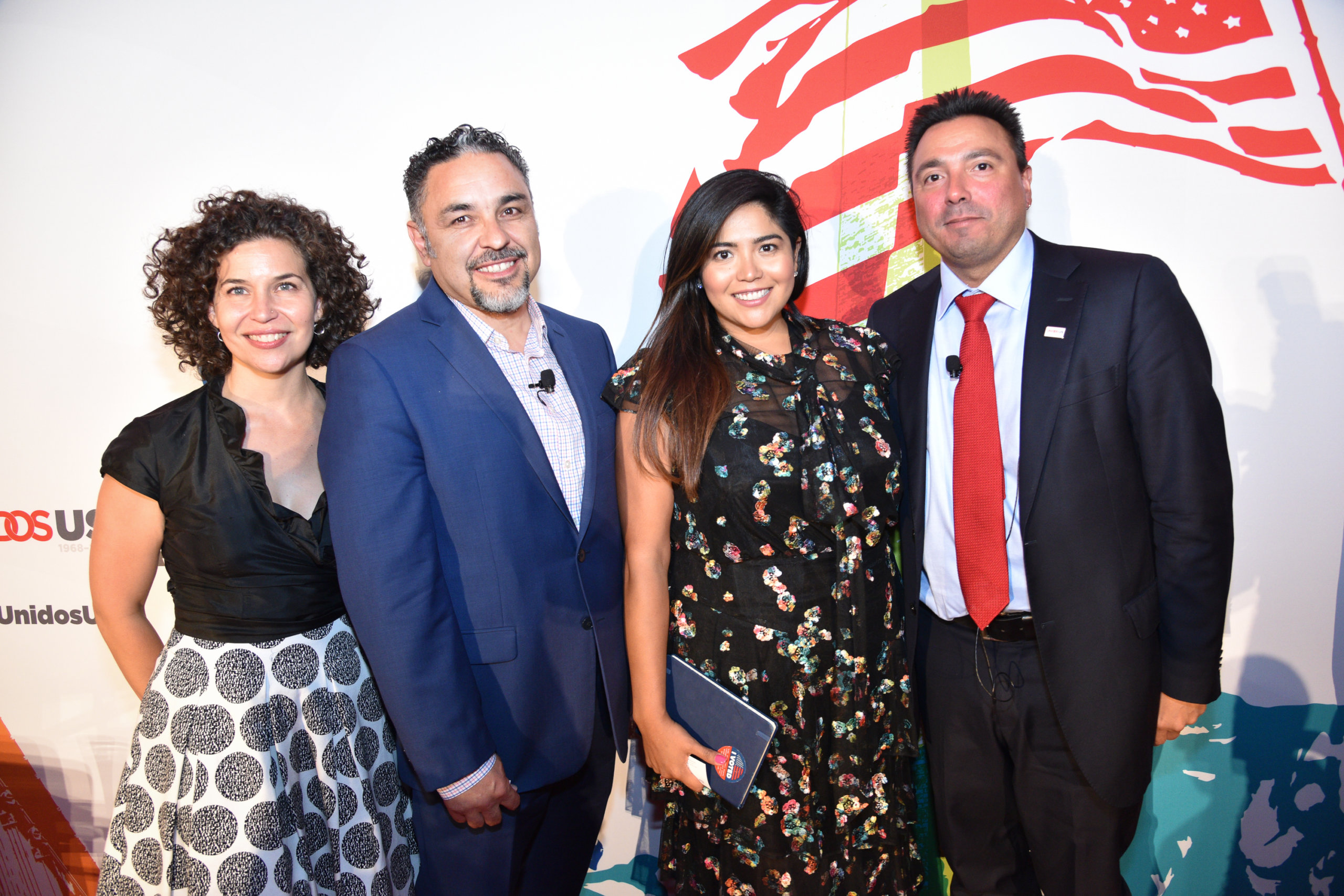 From left: Janis joined UnidosUS Affiliate Mission Asset Fund Founder and CEO José Quiñonez; activist, writer, and producer Julissa Arce, and UnidosUS Senior Vice President for Policy and Advocacy Eric Rodriguez at the 2018 UnidosUS Annual Conference.