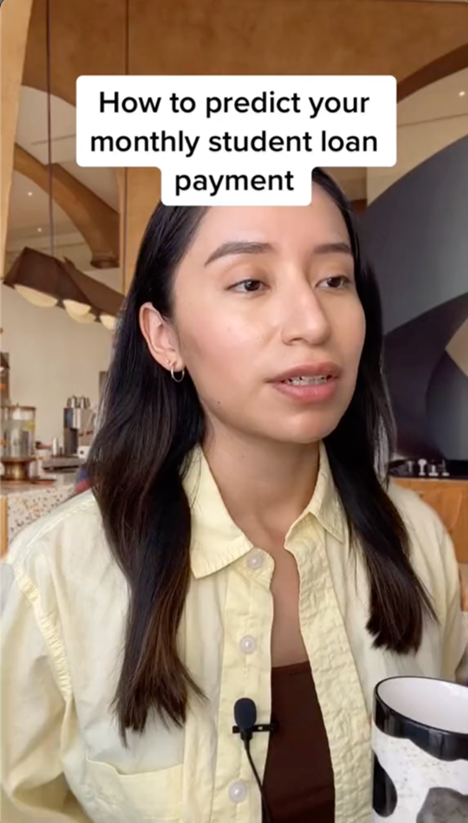 Maria on TikTok offers guidance on financially preparing for the repayment of your student loans