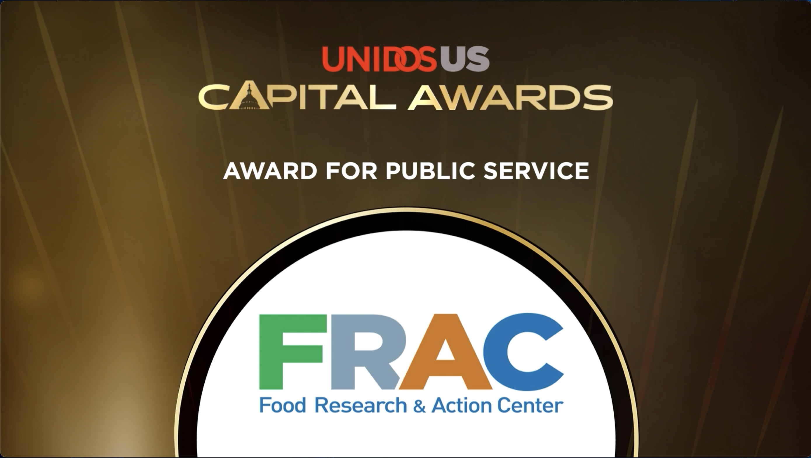 2024 UnidosUS Capital Award honoree FRAC (Food Research and Action Center)