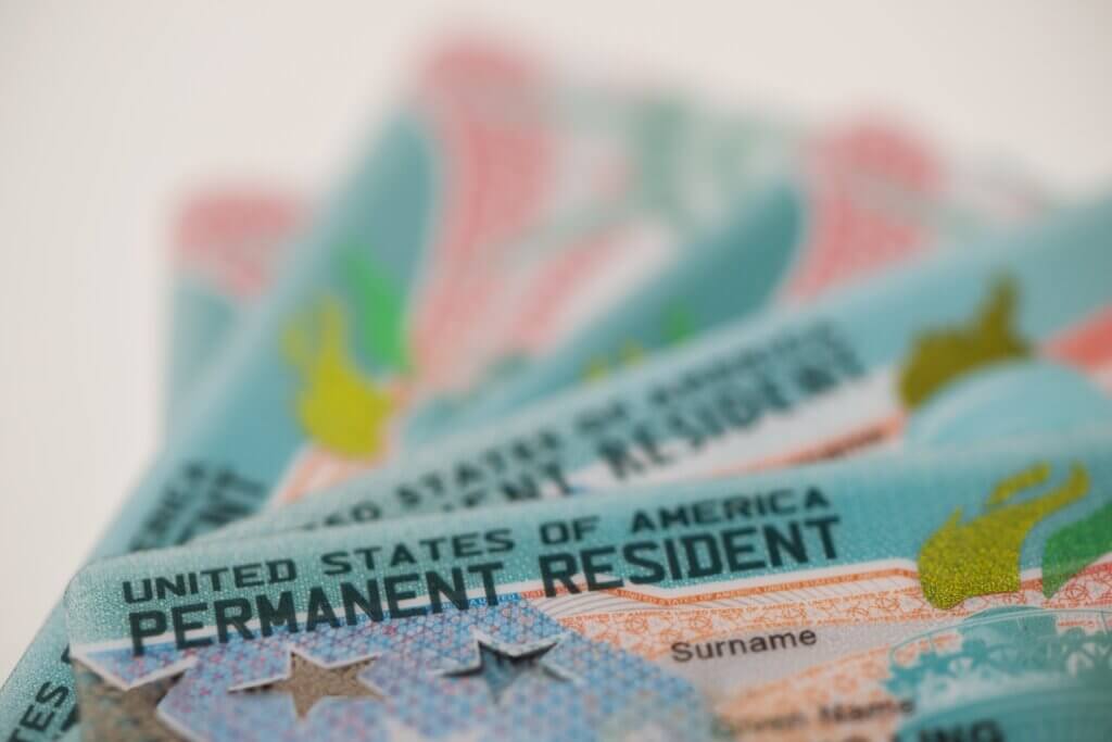 Stack of permanent resident cards