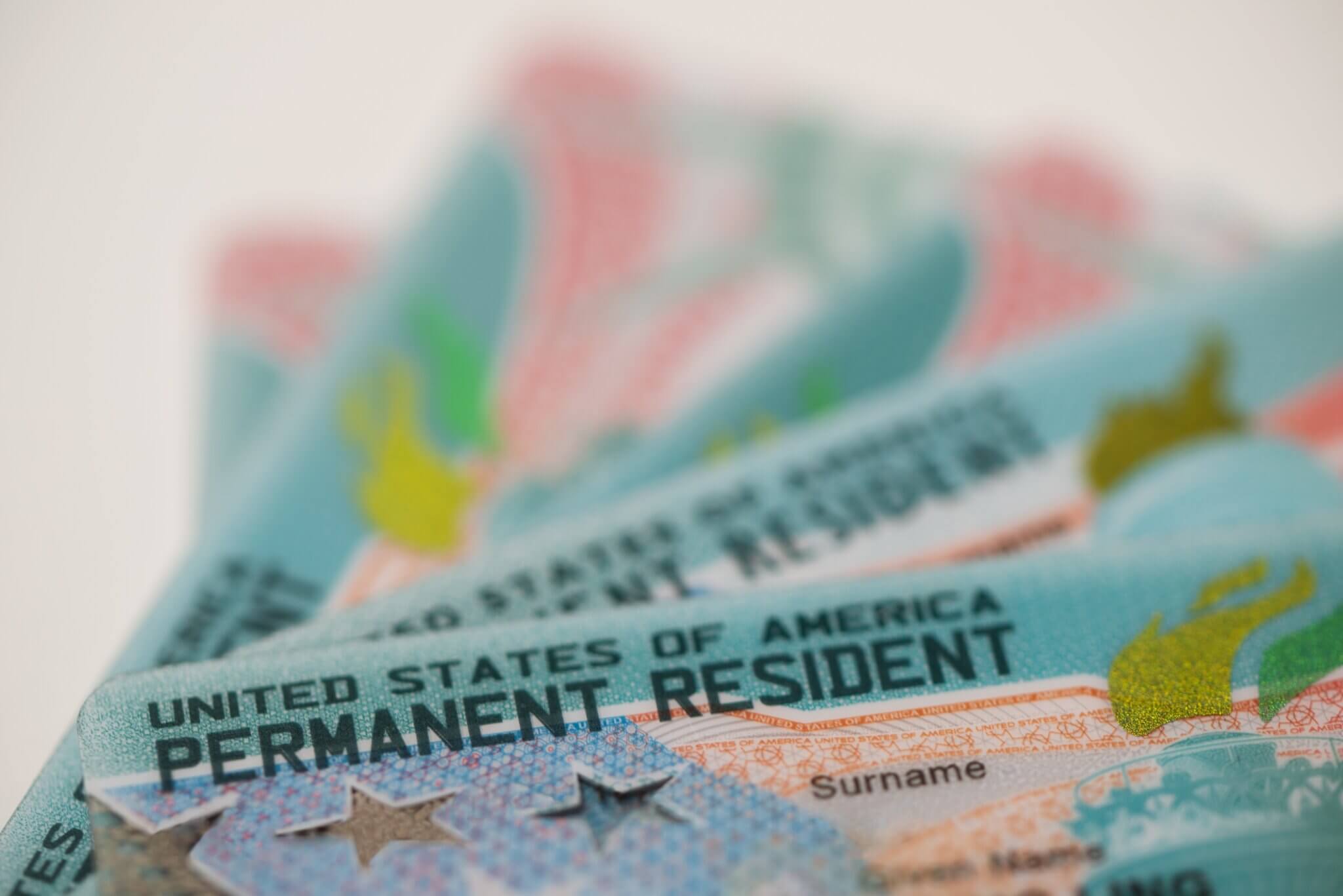 Stack of permanent resident cards